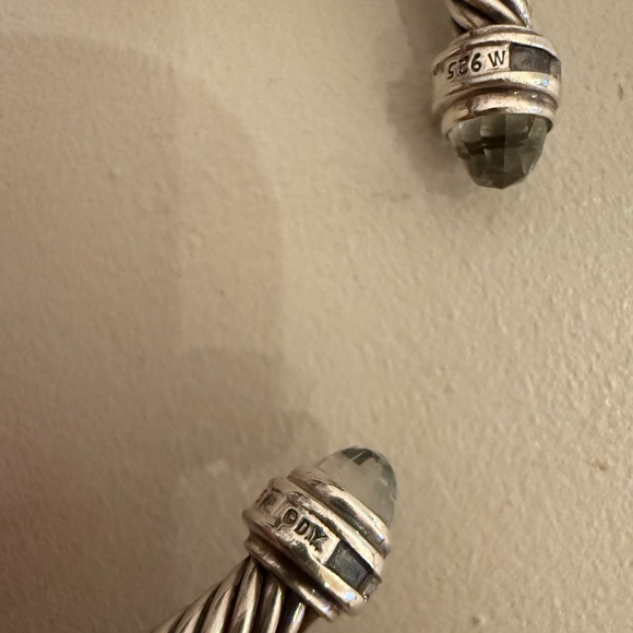 David Yurman Classic Cable Bracelet Sterling Silver with Prasiolite and Diamonds - Picture 8 of 8